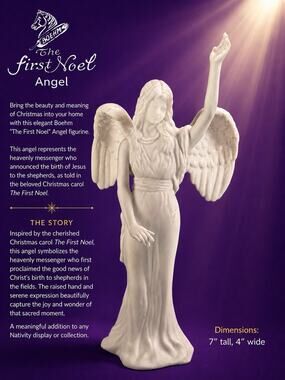 Boehm The First Noel Angel White Bisque Porcelain Christian Nativity Scene